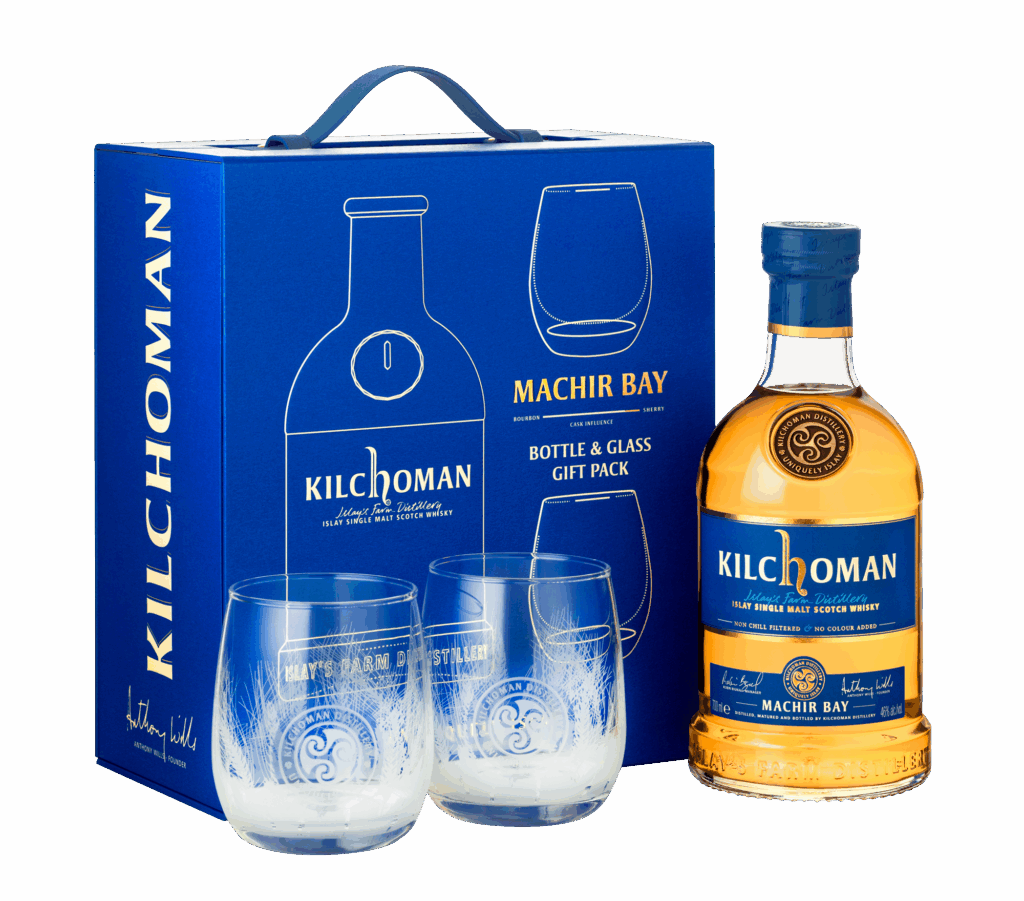 Kilchoman - Schotland - Whisky - MACHIR BAY Single Malt - 46%vol. - 70cl - Giftpack met 2 glazen